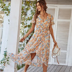 Robe Longue Fleurie Mousseline - Vignette | Dame Fleur