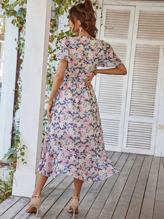 Robe Longue Fleurie Mousseline | Dame Fleur