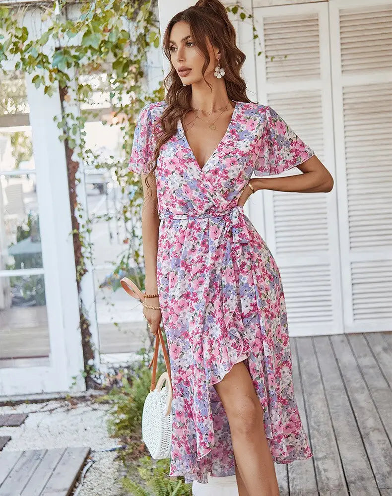 Robe Longue Fleurie Mousseline | Dame Fleur