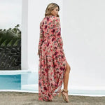 Robe Longue Fleurie Rose - Vignette | Dame Fleur