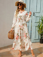 Robe Longue Fleurie Style Bohème - Vignette | Dame Fleur