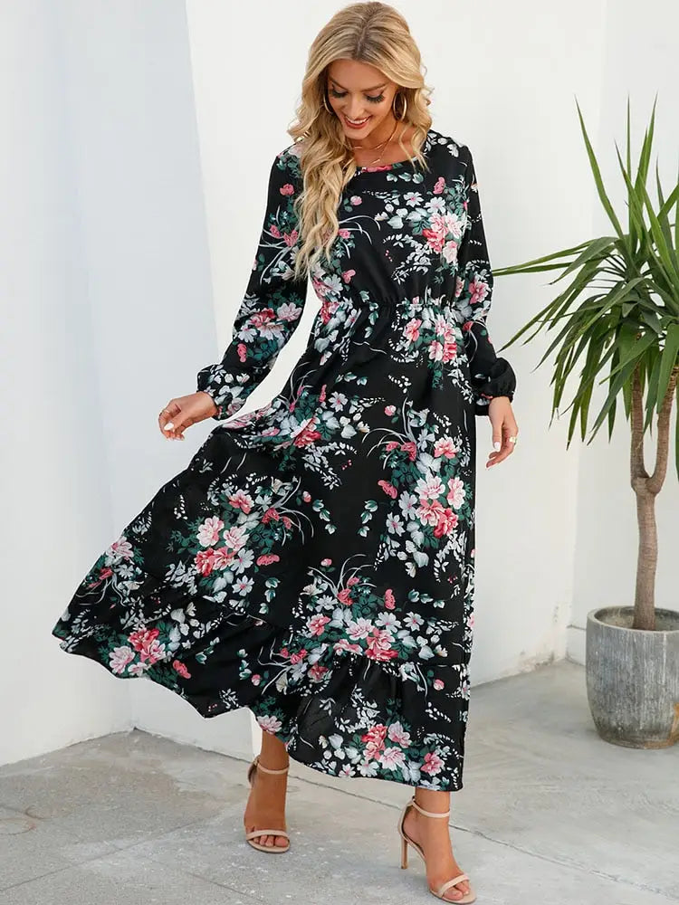Robe Longue Fleurie Style Bohème | Dame Fleur