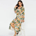 Robe Longue Fleurie Tropical - Vignette | Dame Fleur