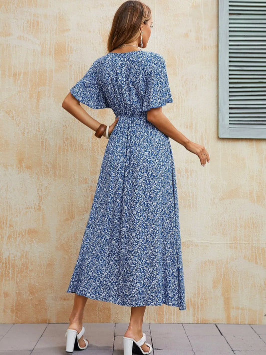 Robe Longue Fleurie Vintage Cintrée | Dame Fleur