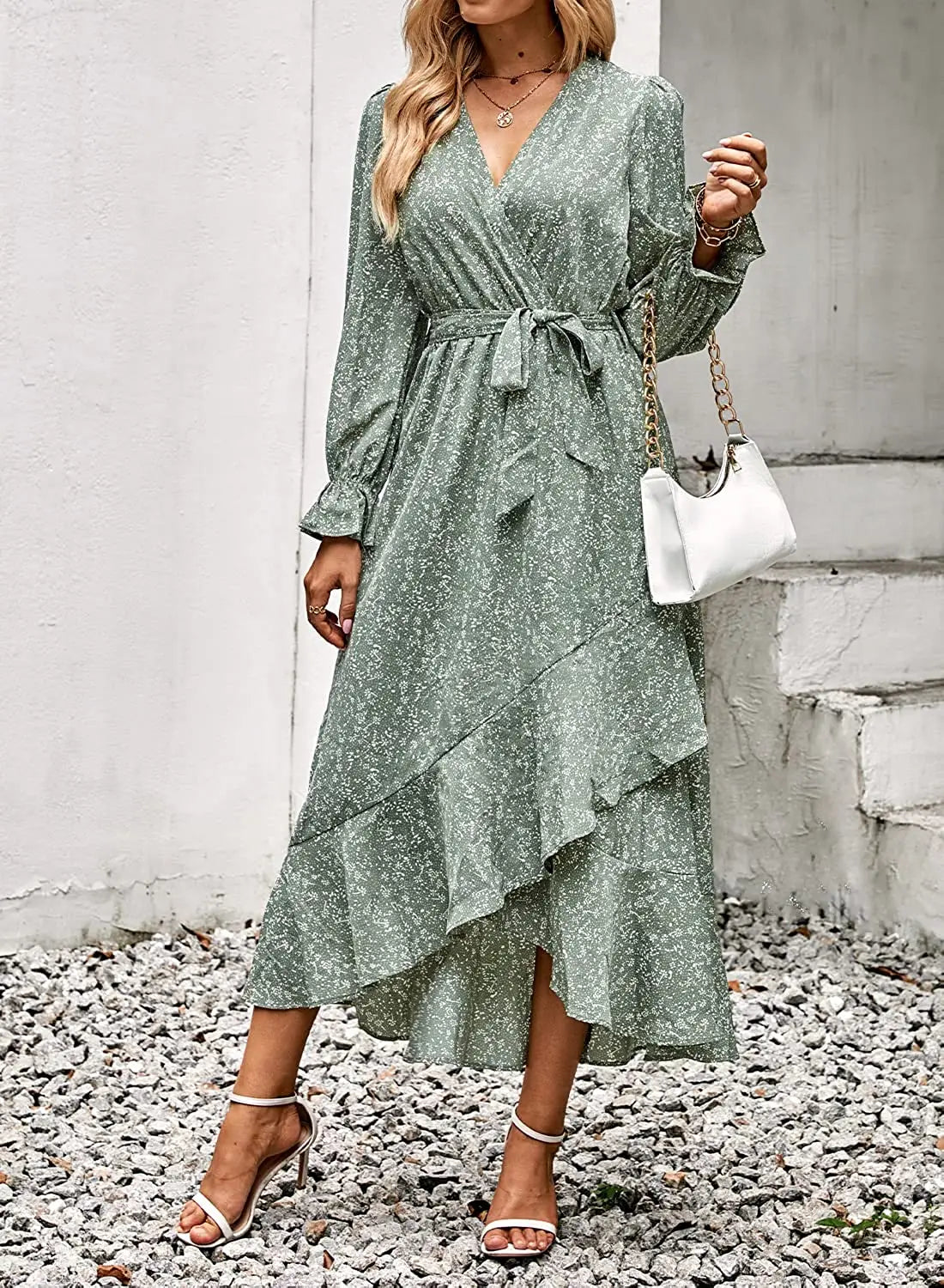 Robe Longue Fleurs Manches Longues | Dame Fleur