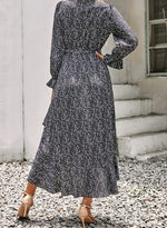 Robe Longue Fleurs Manches Longues - Vignette | Dame Fleur