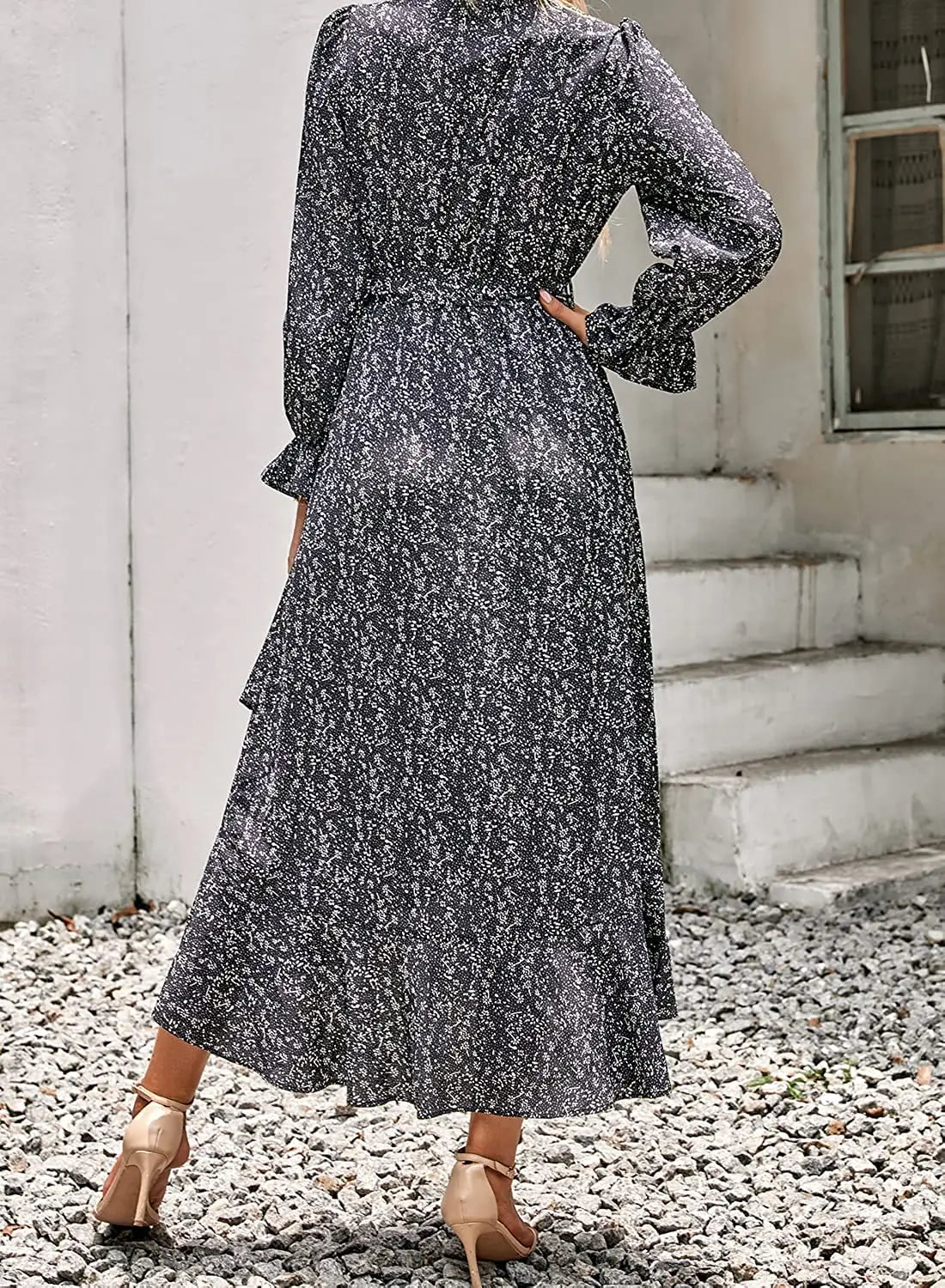 Robe Longue Fleurs Manches Longues | Dame Fleur