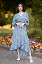Robe Longue Fleurs Manches Longues - Vignette | Dame Fleur
