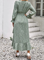 Robe Longue Fleurs Manches Longues - Vignette | Dame Fleur