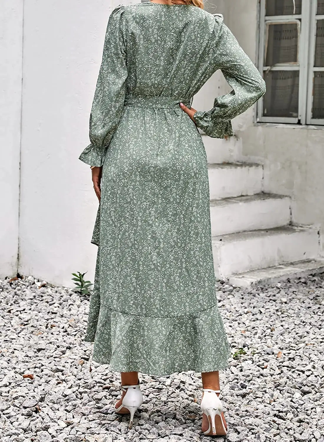 Robe Longue Fleurs Manches Longues | Dame Fleur