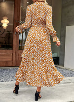 Robe Longue Fleurs Manches Longues - Vignette | Dame Fleur