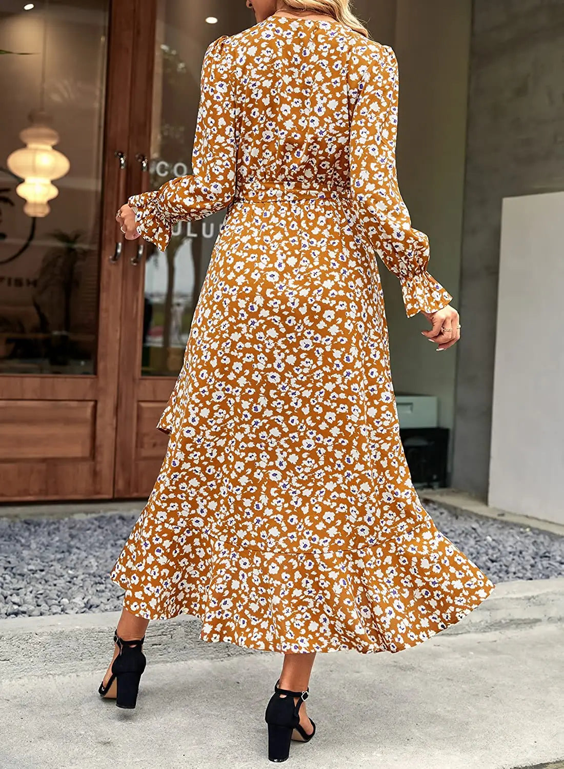 Robe Longue Fleurs Manches Longues | Dame Fleur