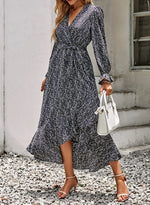 Robe Longue Fleurs Manches Longues - Vignette | Dame Fleur