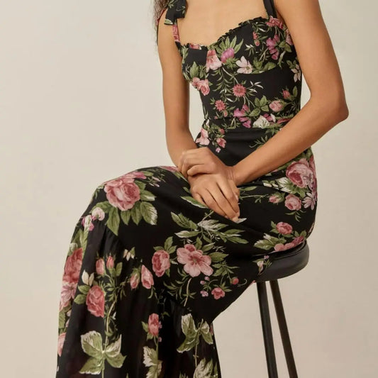Robe Longue Florale Femme | Dame Fleur
