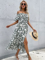 Robe Longue Fluide Fleurie Chic - Vignette | Dame Fleur
