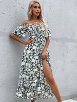 Robe Longue Fluide Fleurie Chic - Vignette | Dame Fleur