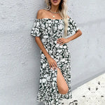 Robe Longue Fluide Fleurie Chic - Vignette | Dame Fleur