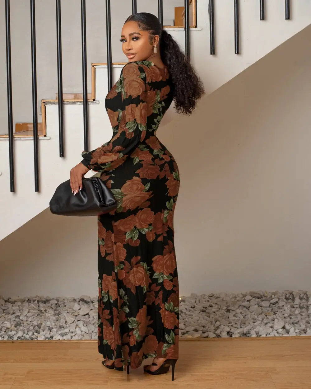 Robe Longue Grosses Fleurs | Dame Fleur