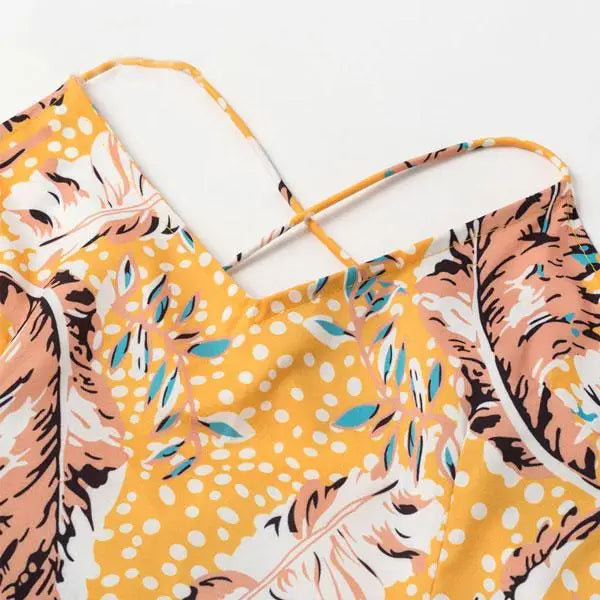 Robe Longue Jaune Dos Nu Fleurie | Dame Fleur
