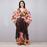 Robe Longue Manche Ample Fleurie - Vignette | Dame Fleur