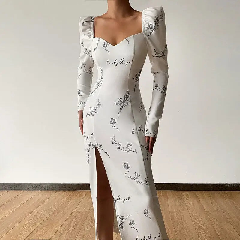 Robe Manche Bouffante Fleurie | Dame Fleur