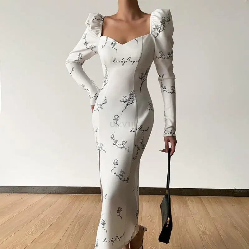 Robe Manche Bouffante Fleurie | Dame Fleur