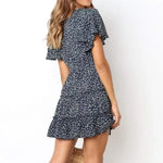 Robe Manches Courtes Fleurie - Vignette | Dame Fleur