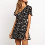 Robe Manches Courtes Fleurie - Vignette | Dame Fleur
