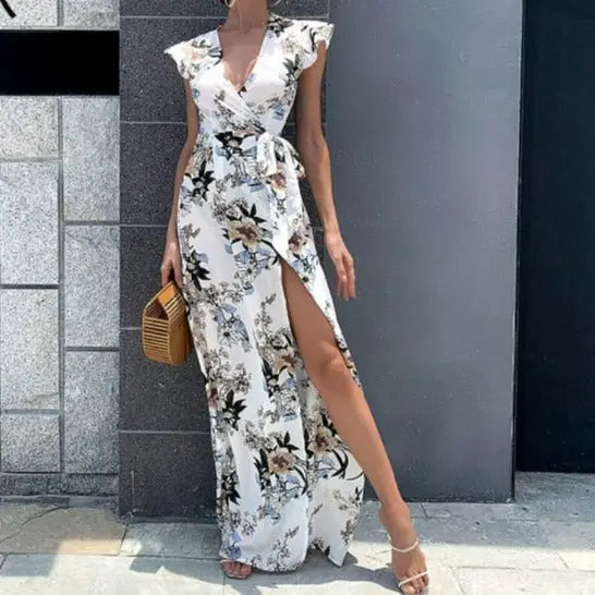 Robe Mariage Fleurie Fendue | Dame Fleur