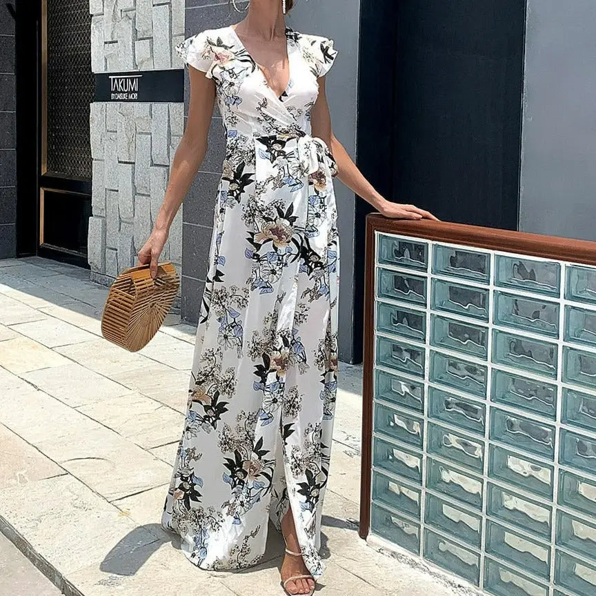 Robe Mariage Fleurie Fendue | Dame Fleur