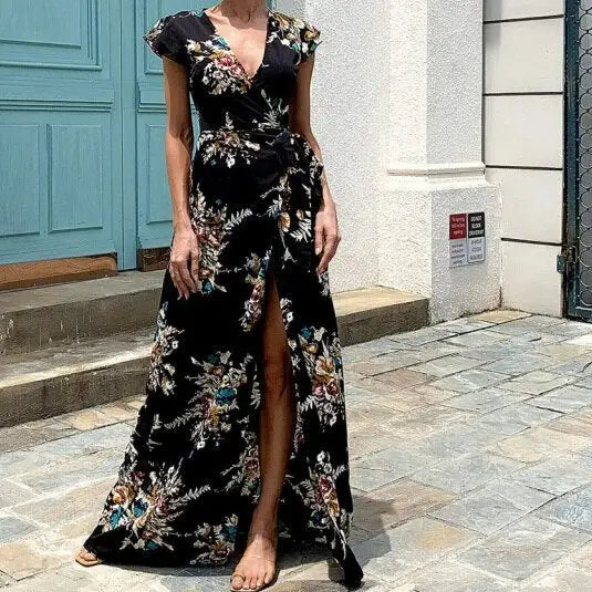 Robe Mariage Fleurie Fendue | Dame Fleur