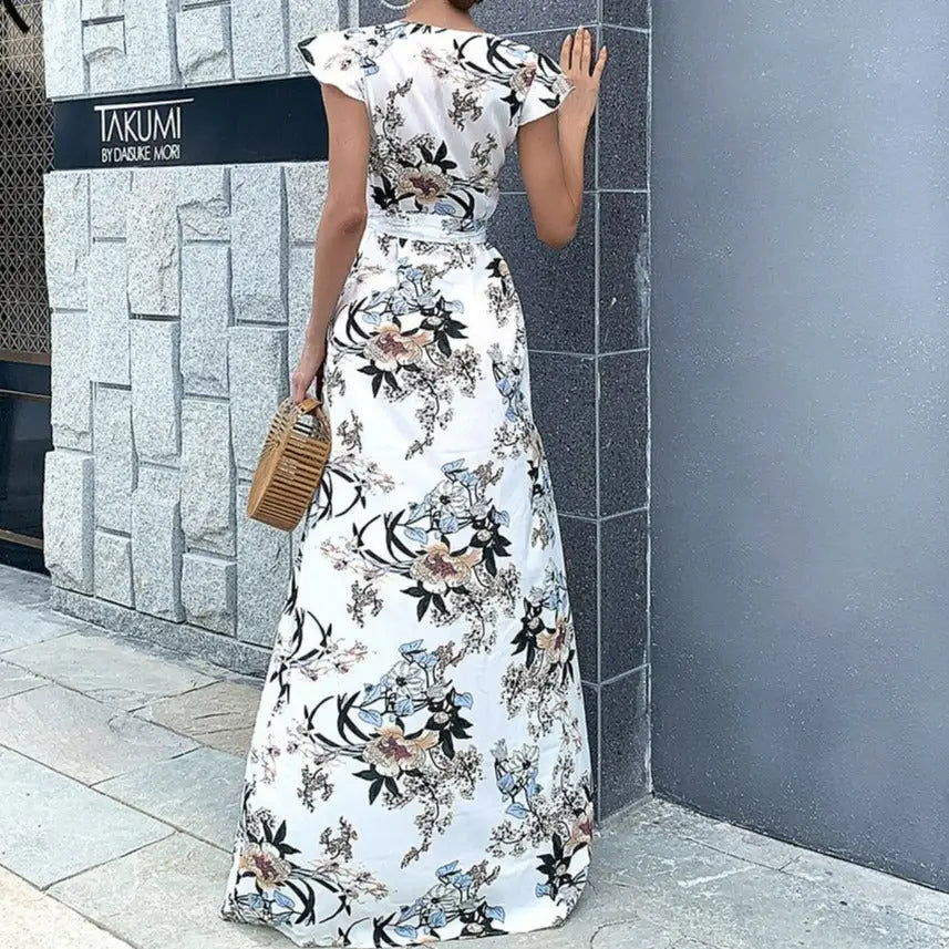 Robe Mariage Fleurie Fendue | Dame Fleur