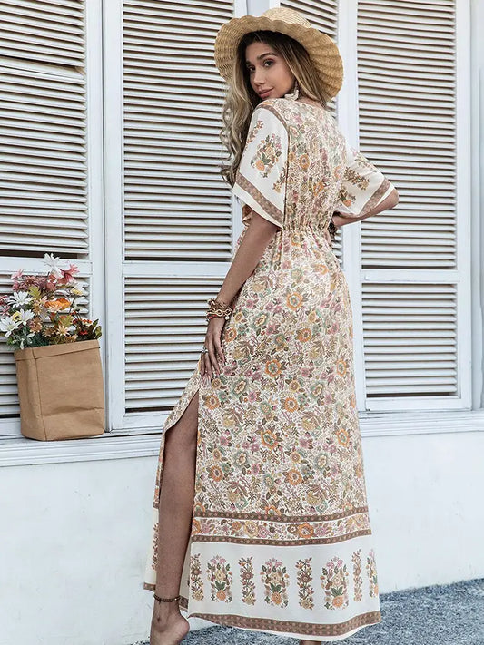 Robe Maxi à Fleurs Style Boho | Dame Fleur