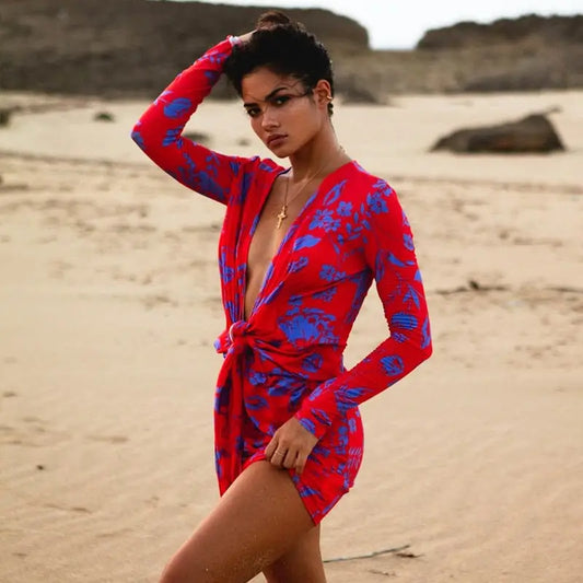 Robe Maxi Décolleté Plongeant Fleurie | Dame Fleur