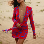 Robe Maxi Décolleté Plongeant Fleurie - Vignette | Dame Fleur