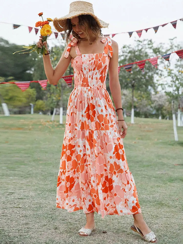 Robe Maxi Grosses Fleurs | Dame Fleur