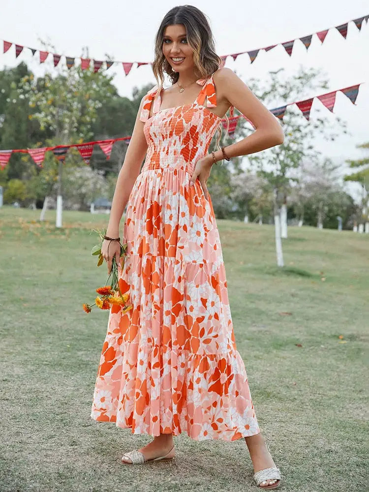 Robe Maxi Grosses Fleurs | Dame Fleur