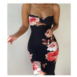 Robe Mi-Longue A Fleurs Moulante - Vignette | Dame Fleur
