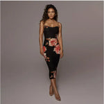 Robe Mi-Longue A Fleurs Moulante - Vignette | Dame Fleur