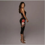 Robe Mi-Longue A Fleurs Moulante - Vignette | Dame Fleur