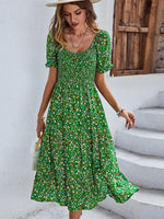 Robe Mi-Longue Fleurie Année 50 - Vignette | Dame Fleur