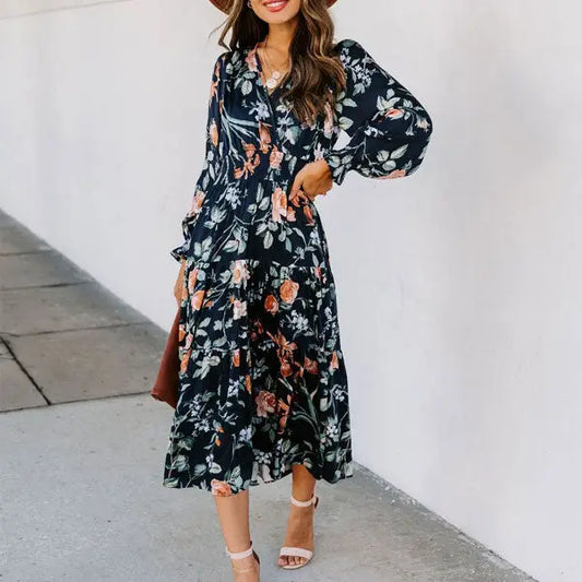 Robe Mi-Longue Fleurie Mousseline | Dame Fleur
