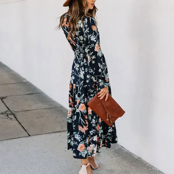 Robe Mi-Longue Fleurie Mousseline | Dame Fleur