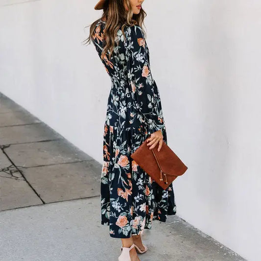 Robe Mi-Longue Fleurie Mousseline | Dame Fleur