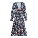 Robe Mi-Longue Fleurie Mousseline - Vignette | Dame Fleur