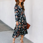 Robe Mi-Longue Fleurie Mousseline - Vignette | Dame Fleur