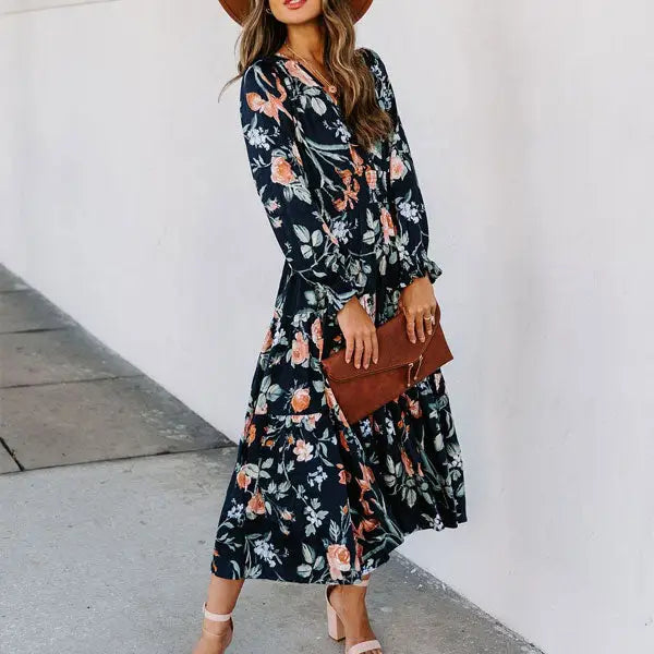 Robe Mi-Longue Fleurie Mousseline | Dame Fleur
