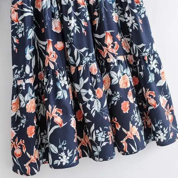 Robe Mi-Longue Fleurie Mousseline | Dame Fleur