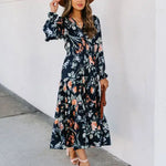Robe Mi-Longue Fleurie Mousseline - Vignette | Dame Fleur
