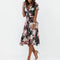 Robe Mi-Longue Fleurie Rose Rouge | Dame Fleur